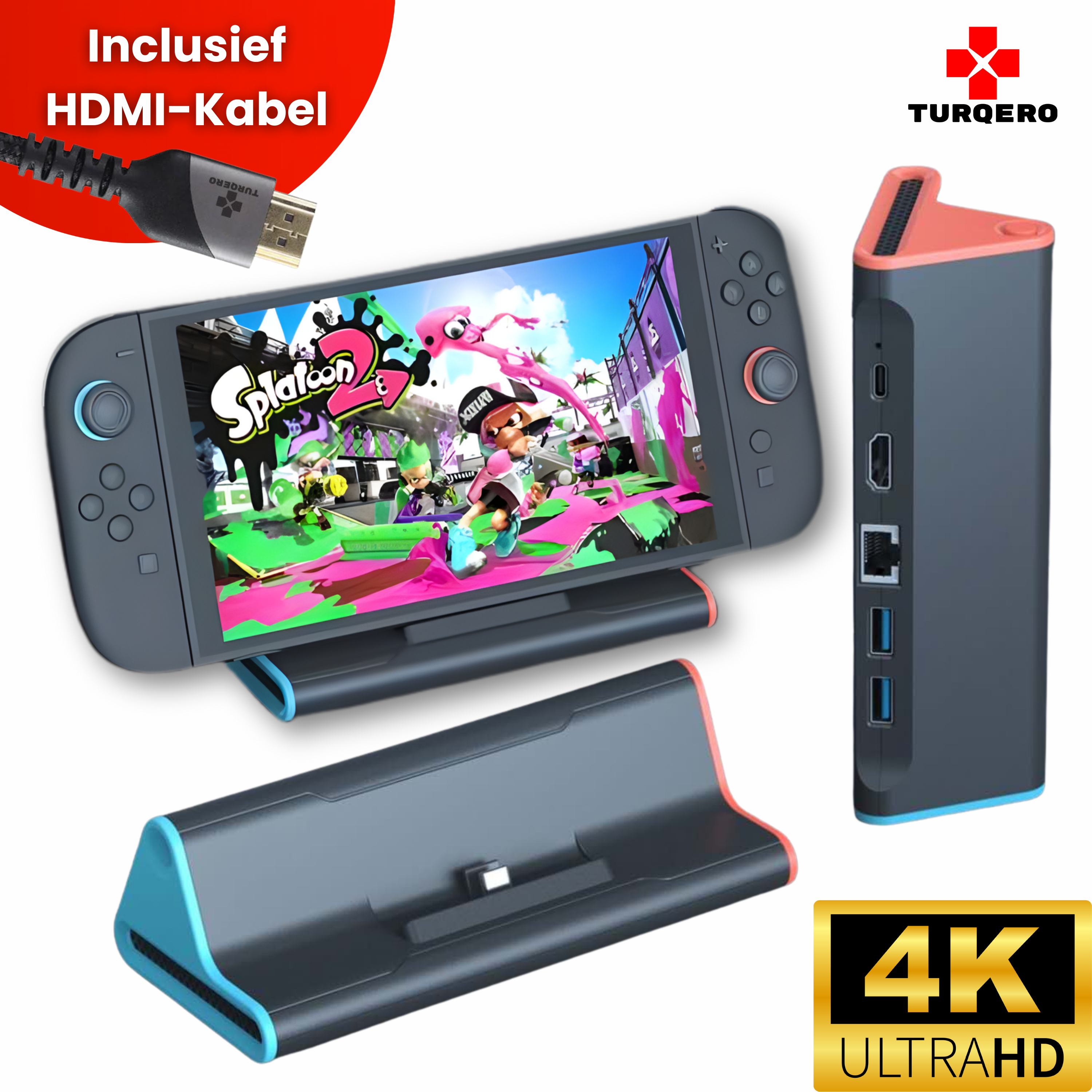 Nintendo Switch 2 Docking Station – 5-in-1 TV Dock met HDMI, LAN & 2×