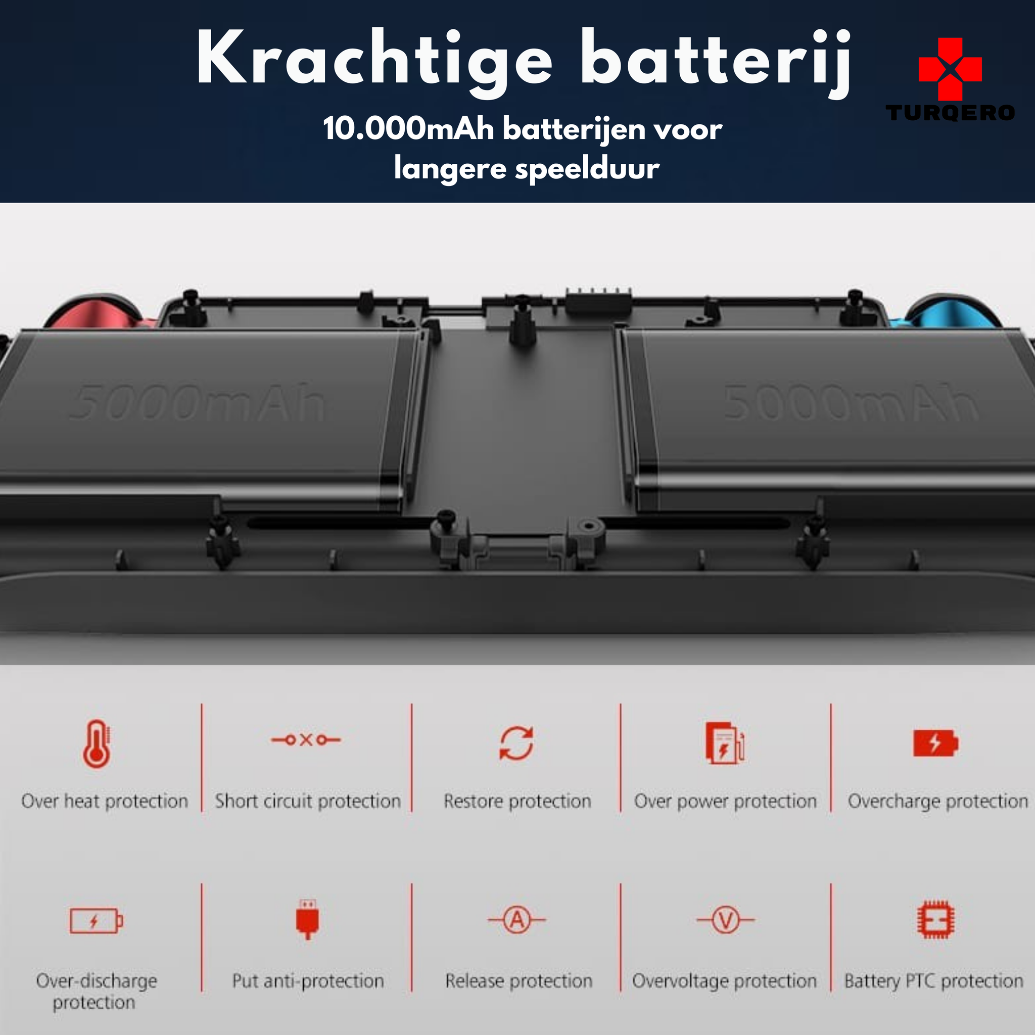 Nintendo Switch & Oled Battery Case - 10.000 mAh - Beschermhoes met Powerbank  – Oplaadbare Batterij