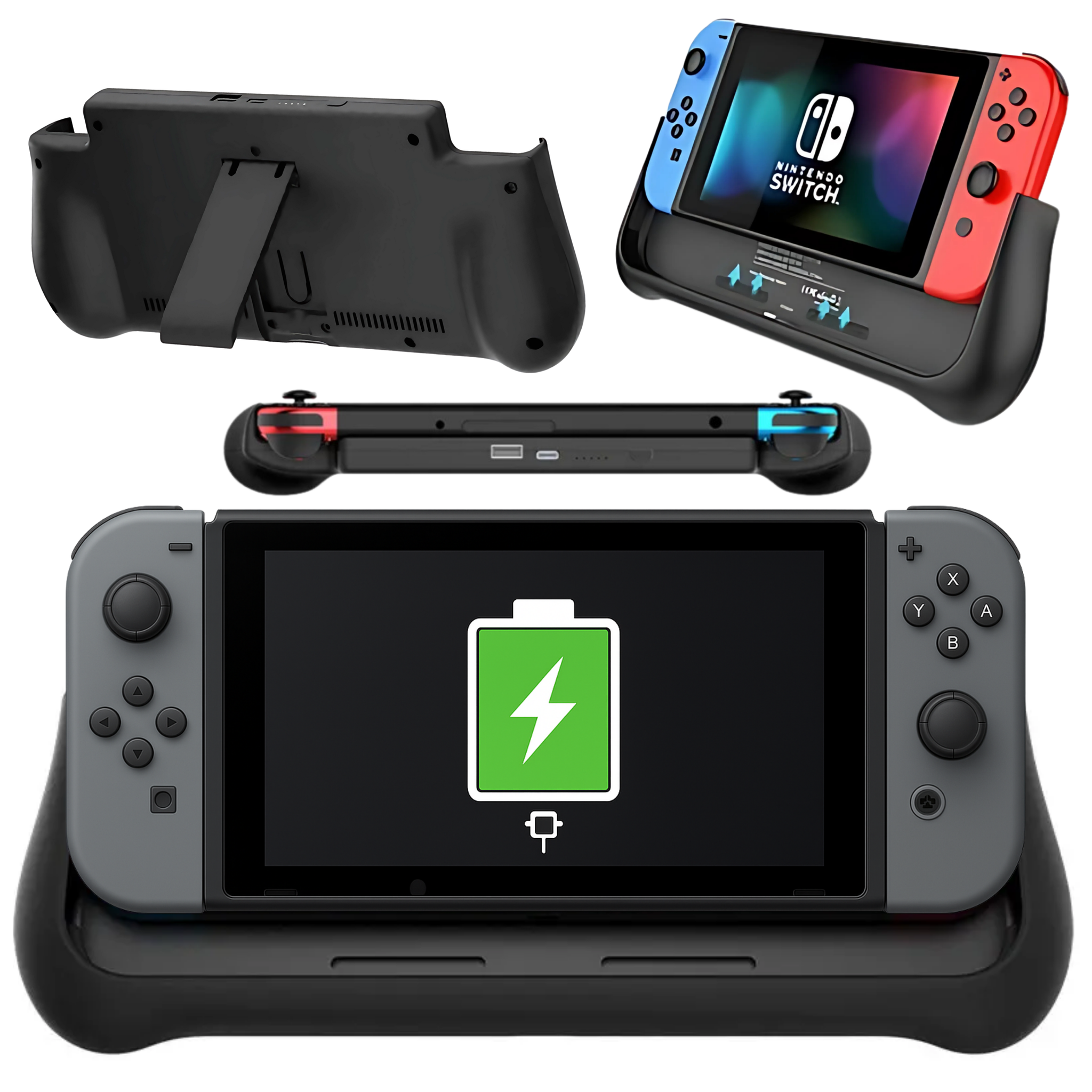 Turqero Nintendo Switch Case - Beschermhoes met powerbank - Accessoires - 10.000 mAh – Geschikt voor Switch & Oled – Oplader - Gamecard opbergcase