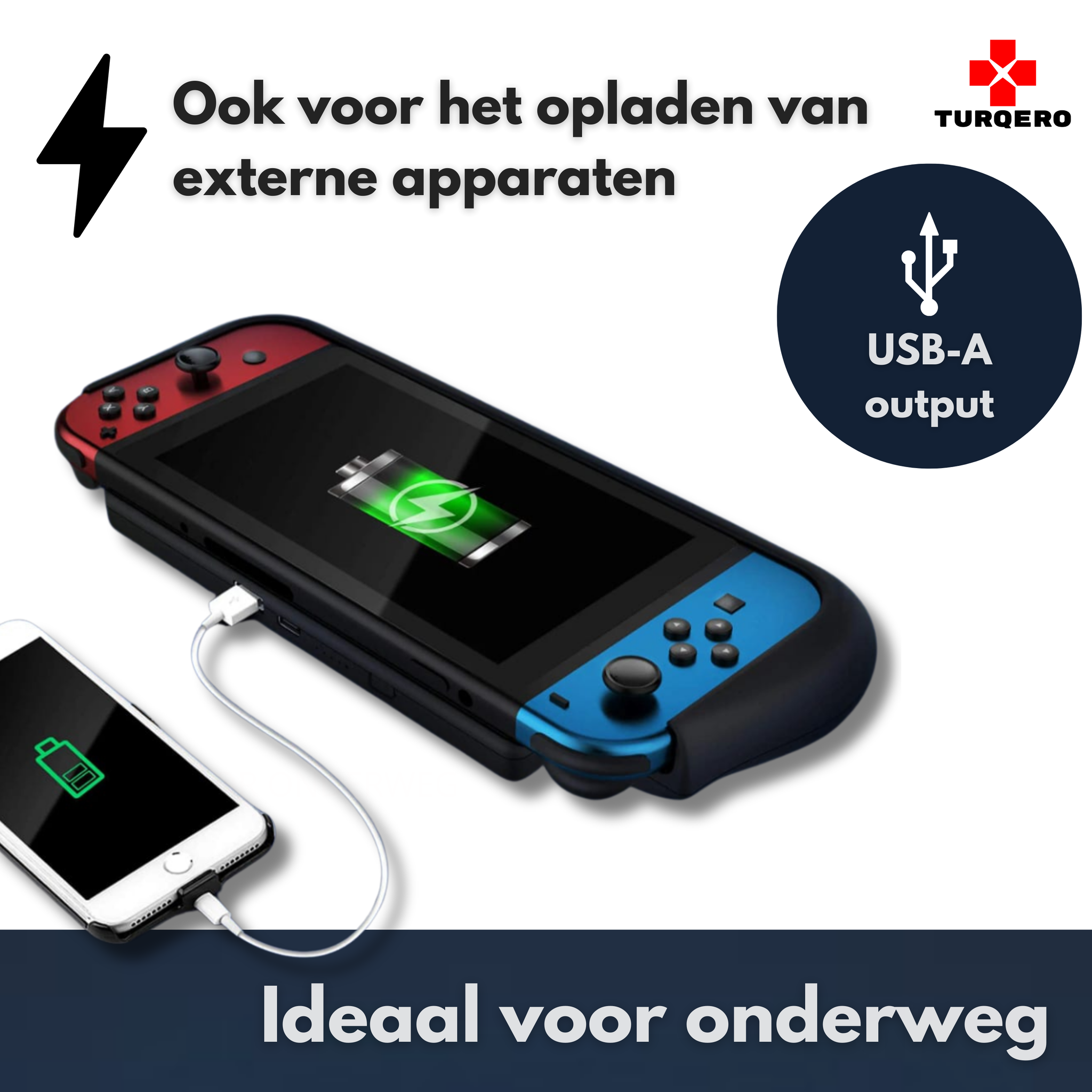 Nintendo Switch & Oled Battery Case - 10.000 mAh - Beschermhoes met Powerbank  – Oplaadbare Batterij