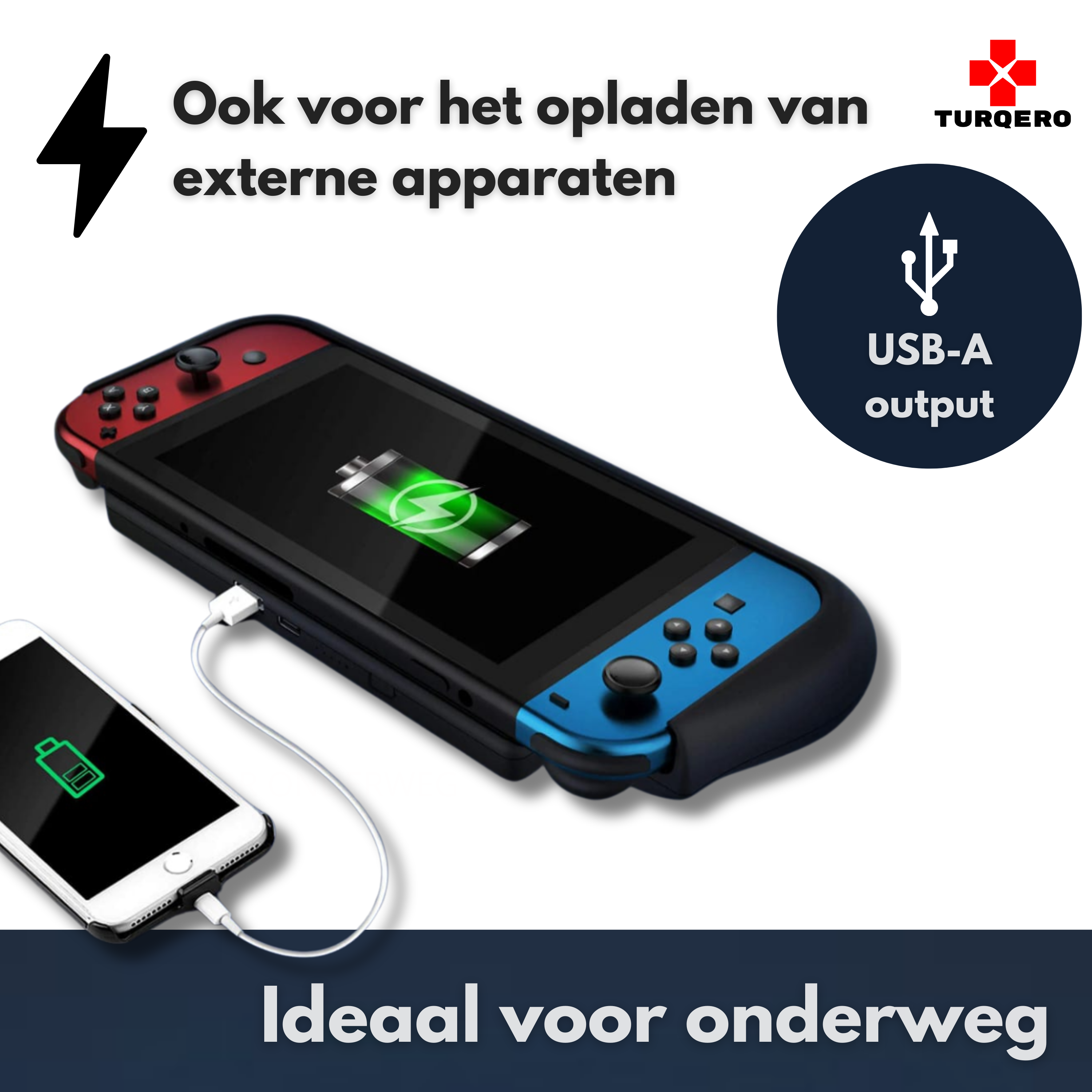 Nintendo Switch & Oled Battery Case - 10.000 mAh - Beschermhoes met Po