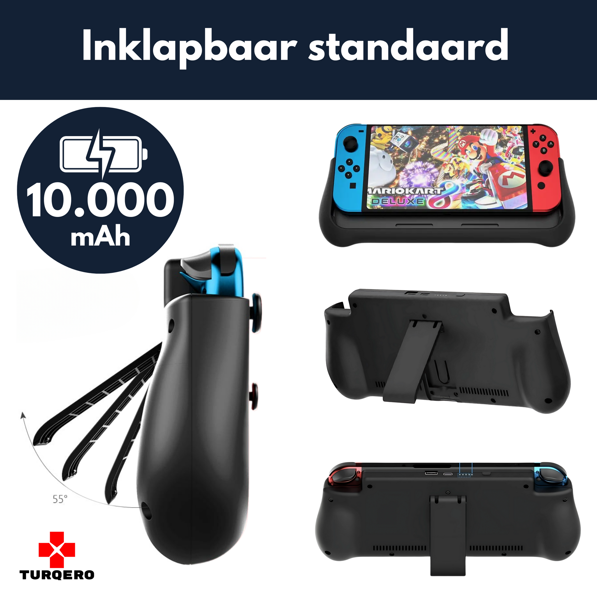 Nintendo Switch & Oled Battery Case - 10.000 mAh - Beschermhoes met Powerbank  – Oplaadbare Batterij