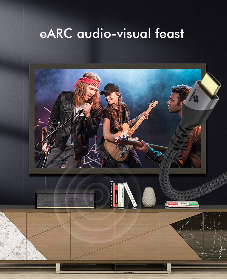 TURQERO 8K HDMI Kabel 2.1 -  HDMI naar HDMI - 1m- 1,5m -2m - 4K Ultra HD - Hoge snelheid - 4K (120Hz) - 8K (60Hz) - - Nylon - Zwart