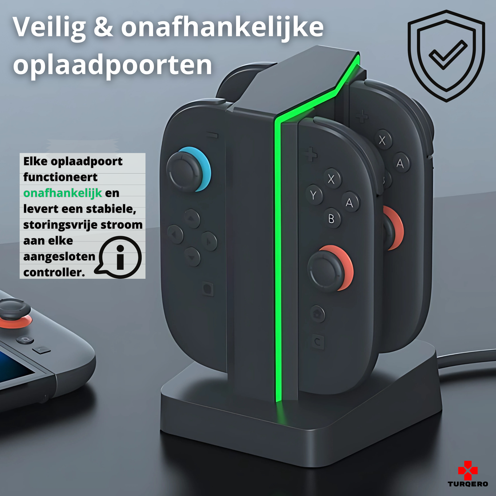 Nintendo Switch 2 Joy-Con Oplaadstation 4-in-1 – Staand model – met LED & RGB – Oplaadbare Controllers