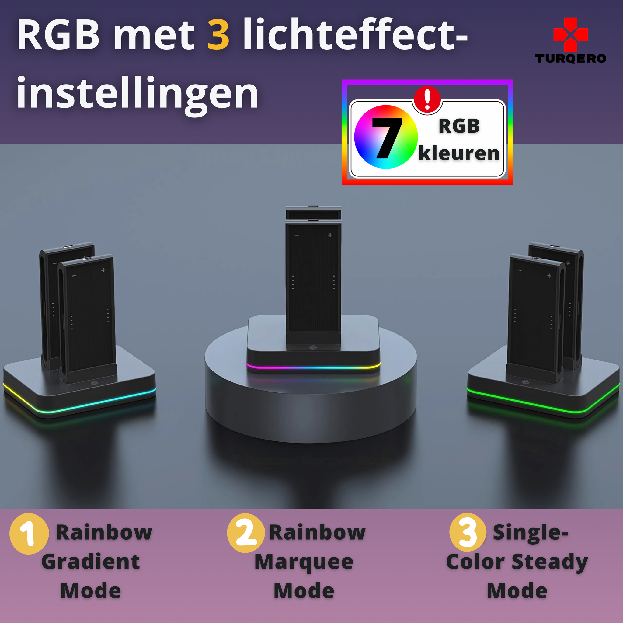 Nintendo Switch 2 Joy-Con 4-in-1  Charging Grip – Afneembare Charging Grip – RGB Oplader – Gaming Accessoire