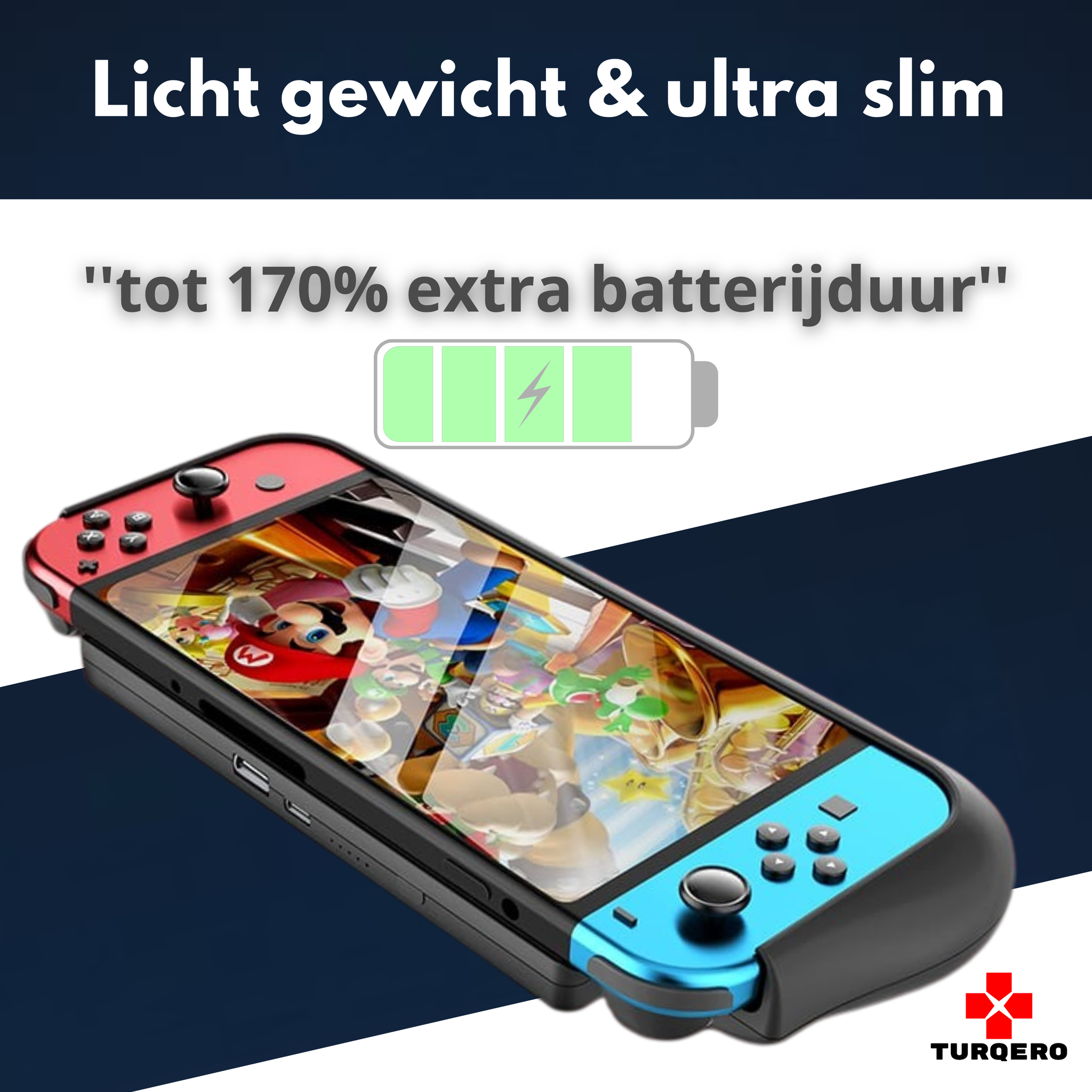 Nintendo Switch & Oled Battery Case - 10.000 mAh - Beschermhoes met Powerbank  – Oplaadbare Batterij