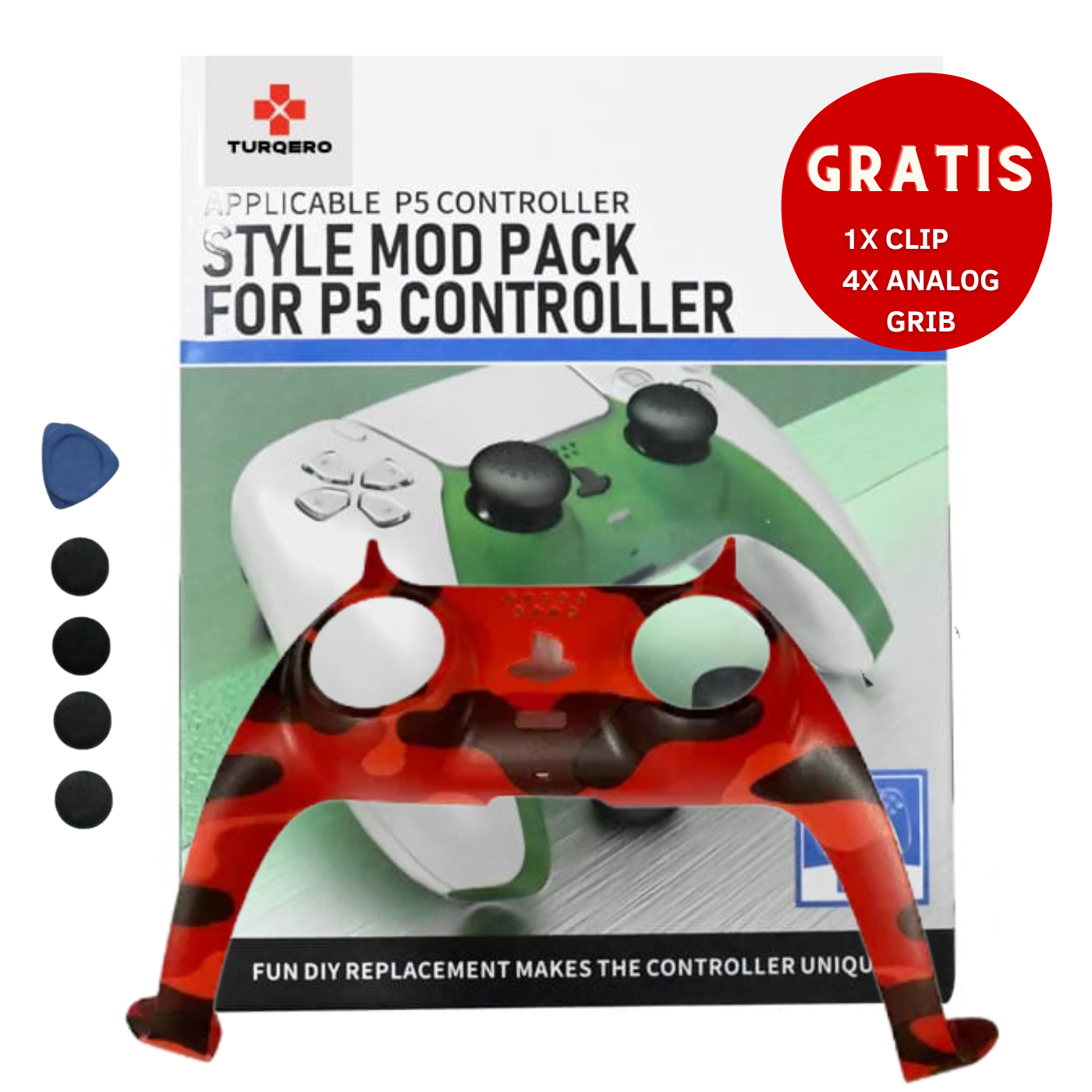 PS5 Controller Faceplate met Thumb Grips – DualSense Cover – Gaming Accessoire - Meerdere Kleuren