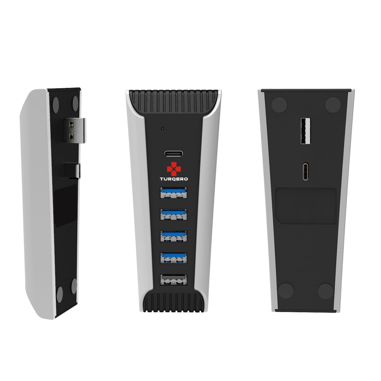 Turqero 5 in 1 usb hub geschikt voor PS5 - plug and play - disc & digital editie - extra poorten voor opladen en aansluiting van randapparatuur