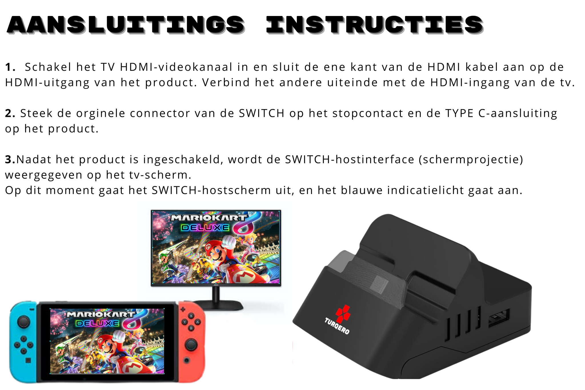 Nintendo Switch 5-in-1 Docking Station met HDMI Kabel – 4K TV Dock – Oplaadbare Controllers – Compatibel met Switch & Switch OLED –  Nintendo switch accessoires
