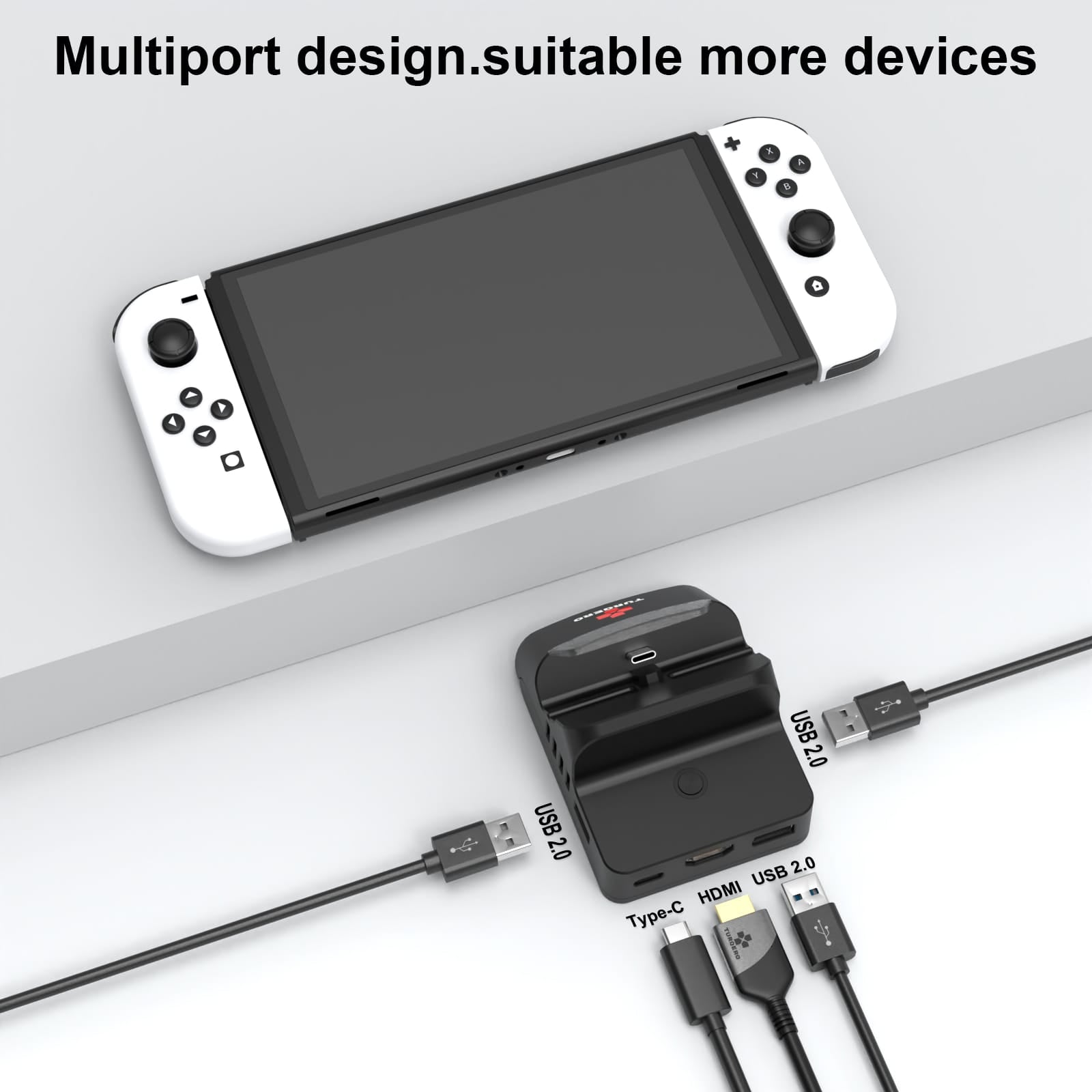 Nintendo Switch 5-in-1 Docking Station met HDMI Kabel – 4K TV Dock – Oplaadbare Controllers – Compatibel met Switch & Switch OLED –  Nintendo switch accessoires
