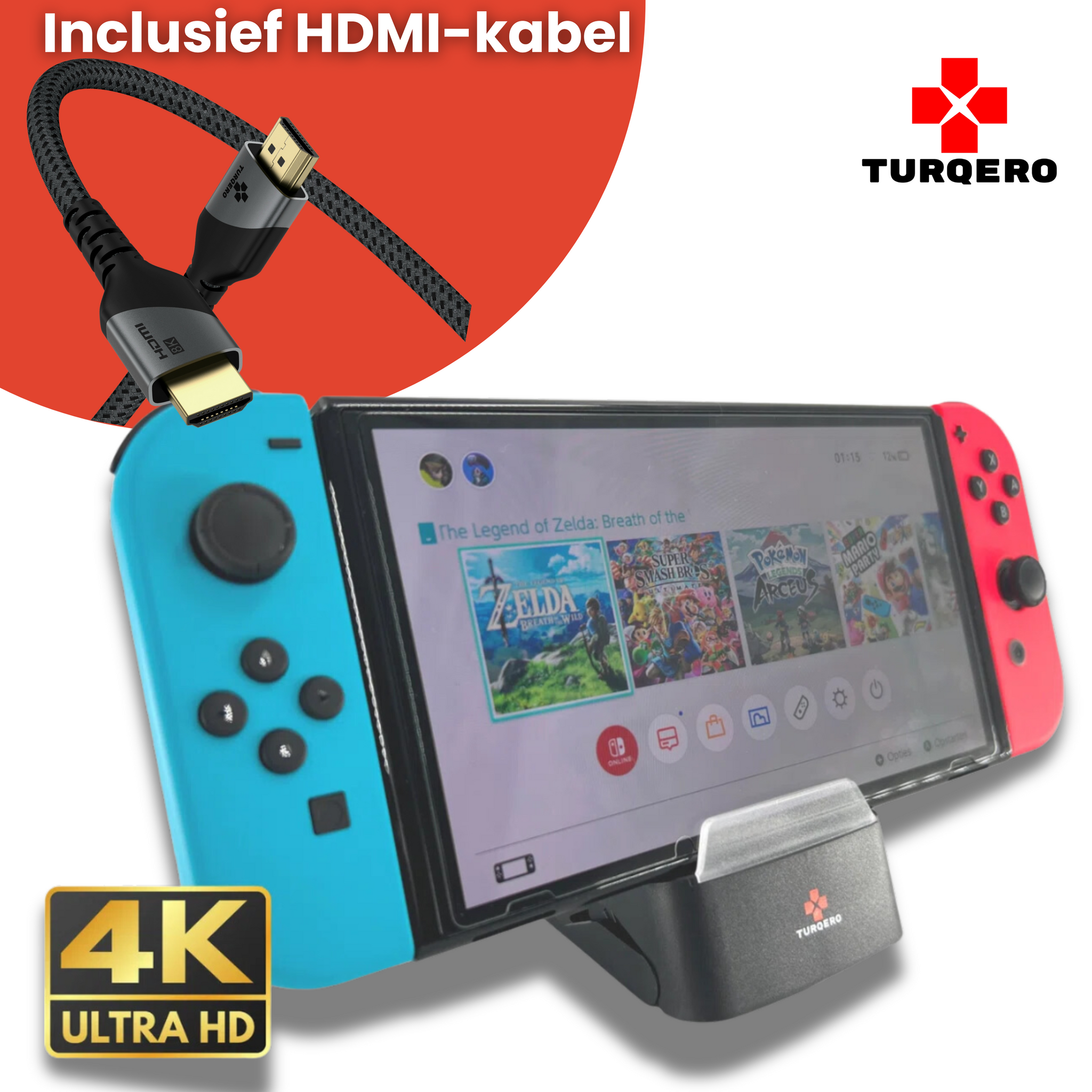 Nintendo Switch 5-in-1 Docking Station met HDMI Kabel – 4K TV Dock – Oplaadbare Controllers – Compatibel met Switch & Switch OLED –  Nintendo switch accessoires