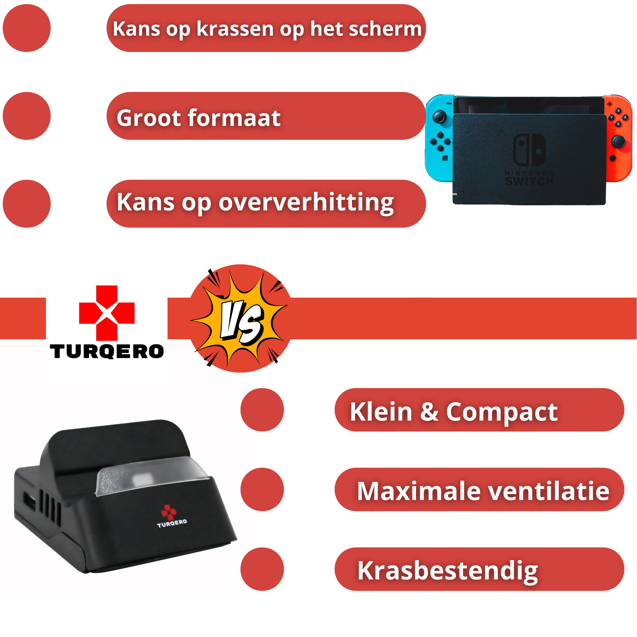 Nintendo Switch 5-in-1 Docking Station met HDMI Kabel – 4K TV Dock – Oplaadbare Controllers – Compatibel met Switch & Switch OLED –  Nintendo switch accessoires